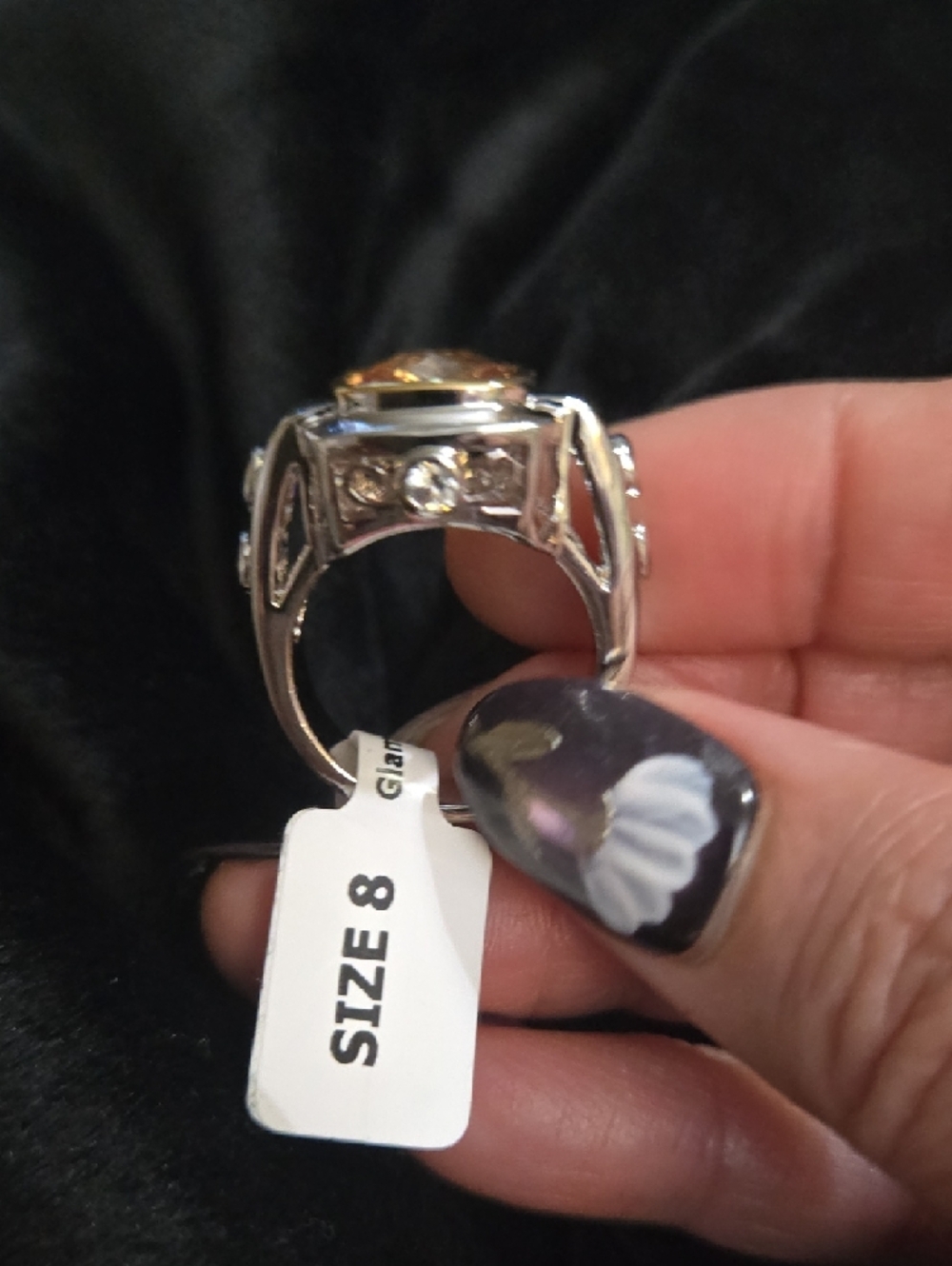 Sterling Silver Ring with Golden Citrine Gemstone - Picture 3 of 4